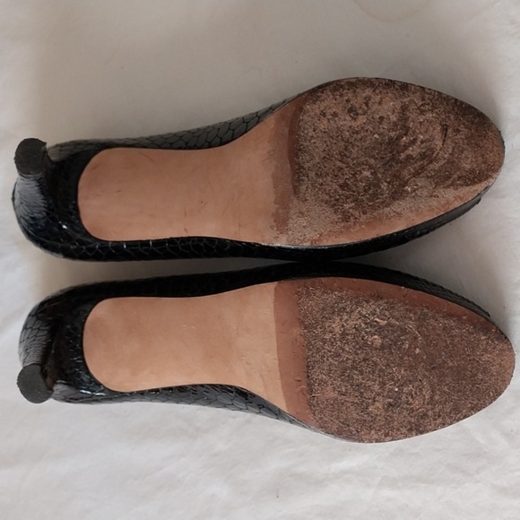 Stuart Weitzman snakeskin open toe platform 3.5 inch heels size 9.5 - Picture 5 of 11